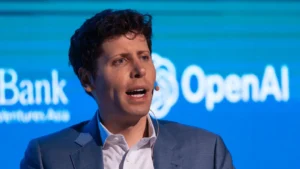Sam Altman, OpenAI CEO, speaking on AI investment bubble 2025 during tech conference