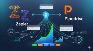 Zapier Pipedrive Integration dashboard showing automated workflows, lead tracking, and sales performance boost