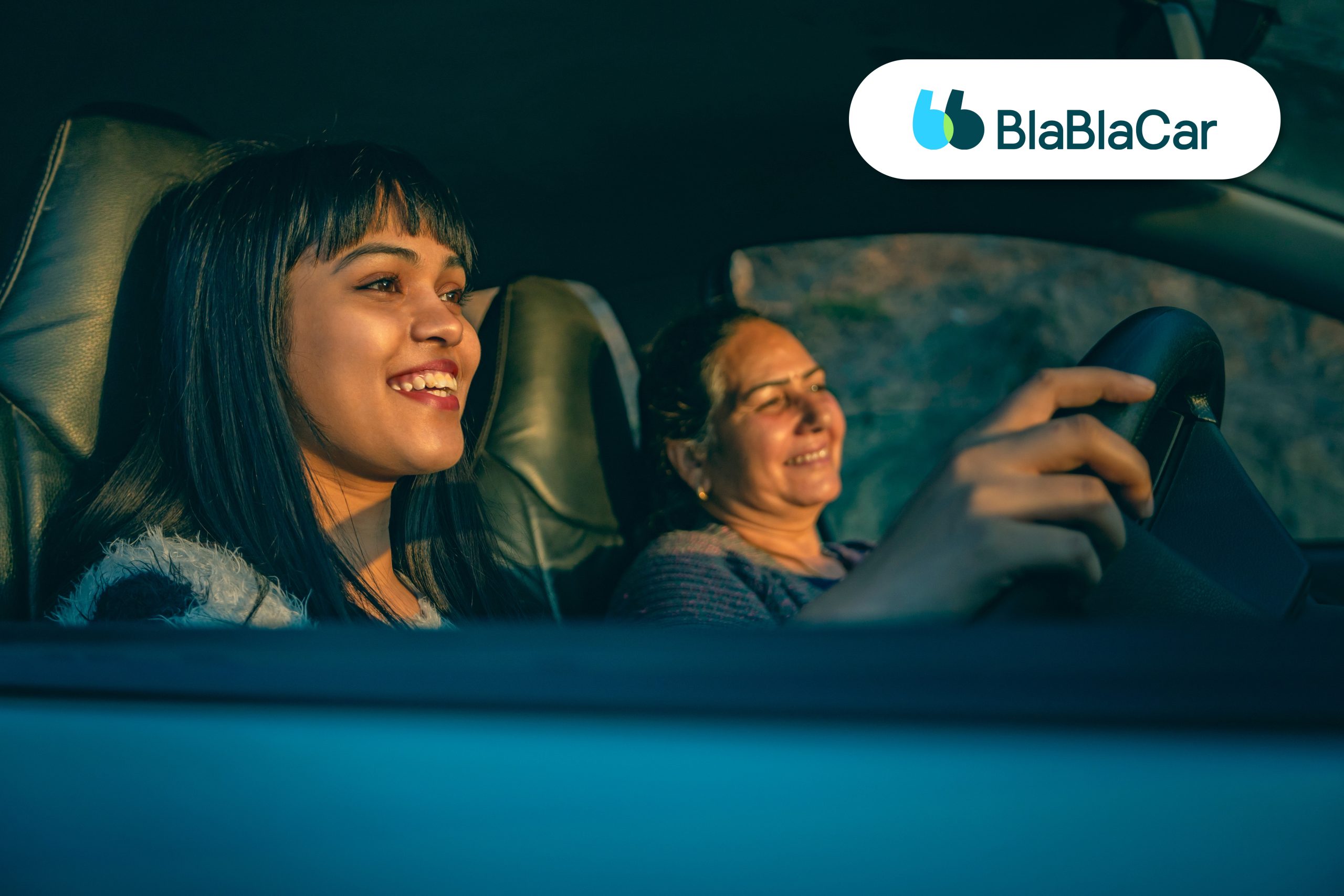 Two women carpooling in India using BlaBlaCar platform, representing BlaBlaCar India growth