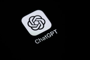 The ChatGPT logo on a dark screen, representing OpenAI's AI platform amidst the ongoing ChatGPT suicide lawsuit.