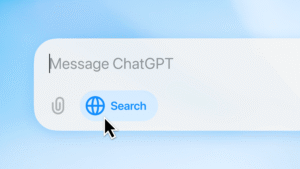 ChatGPT group chats global launch interface showing message input and search button for collaborative conversations