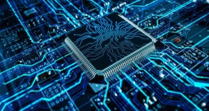 AWS Trainium3 UltraServer AI chip on advanced circuitry representing high-performance AI infrastructure