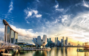 Pax Silica Singapore AI supply chain showing Singapore skyline and technology hub