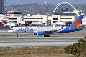 Allegiant Air aircraft on runway amid Sun Country acquisition news