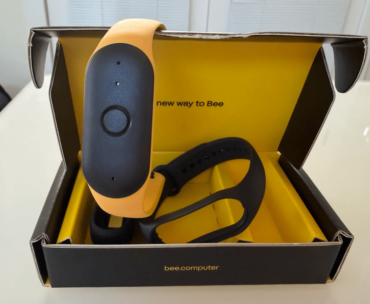 Amazon Bee AI wearable device designed to record and summarize conversations with on-demand AI listening
