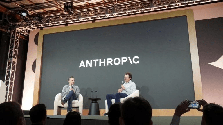 Anthropic discussing Cowork and enterprise agentic AI automation during a public stage conversation