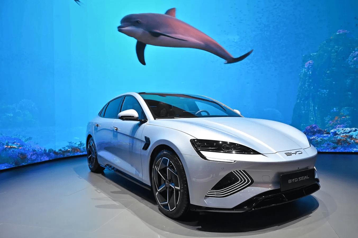 Chinese electric vehicle displayed amid growing discussion on Chinese EV imports in North America following Canada tariff decision