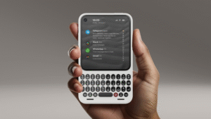Clicks Communicator smartphone with physical keyboard and productivity-focused interface