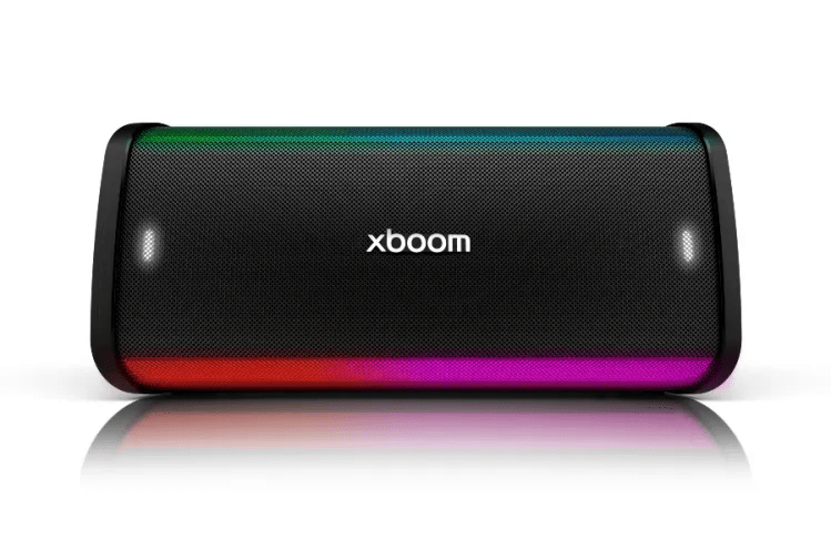 LG AI karaoke speaker Stage 501 Xboom party speaker with adaptive lighting and AI audio features