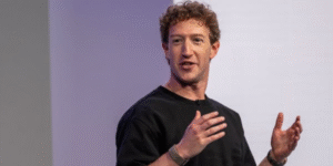 Technology executive discussing agentic AI and commerce strategy during a public presentation