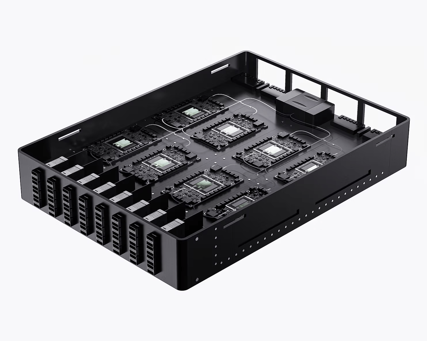 Optical processing unit with multiple photonic chips designed for high-efficiency AI inferencing workloads