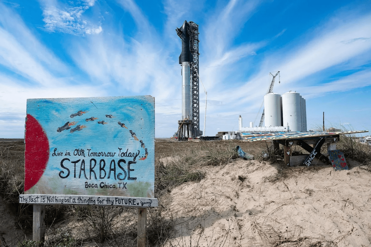 SpaceX Starbase facility in Boca Chica, Texas, where OSHA cited safety violations after a crane collapse during debris cleanup