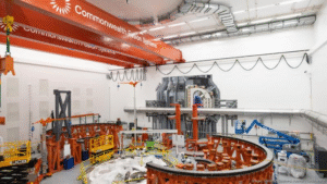 Sparc fusion reactor magnet installation at Commonwealth Fusion Systems facility